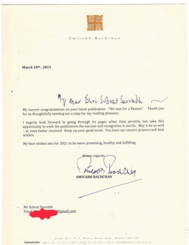 Letter from Mr. Amitabh Bachchan